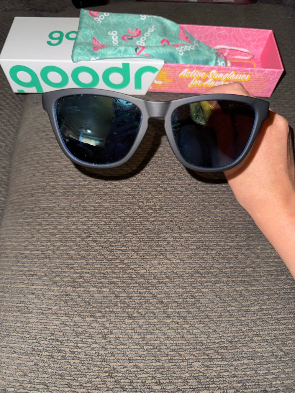 Goodr Black Sunglasses with Blue Mirror Lenses - Mick & Keith’s Midnight Ramble